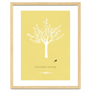Happy Bird and Tree by natural neutral
