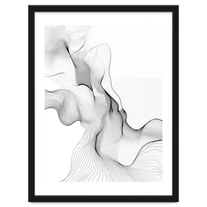 Abstract Black And White Flowing Lines by Rizwana Khan