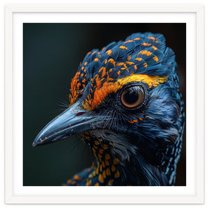 Close Up Of A Colorful Bird Head And Eye by Rizwana Khan