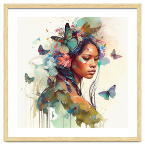 Floral Native Warrior Woman Butterfly Dance by Chromatic Fusion Studio