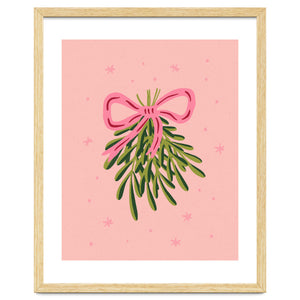 Mistletoe And Pink Bow by Wackapacka