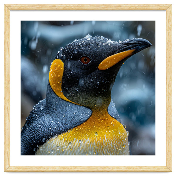 King Penguin Close Up In The Rain