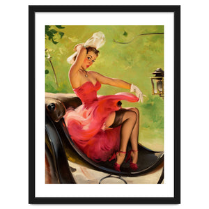 Pinup Girl On A Chariot Fast Ride by Hermes