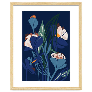 Florals At Night – Modern Illustration by Annick