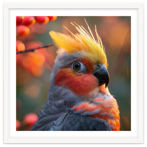 Close Up Portrait Of A Cockatiel Bird by Rizwana Khan