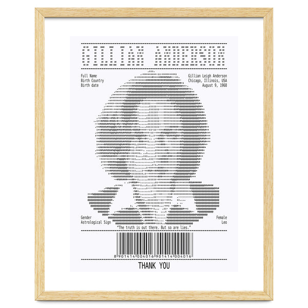 Receipt Art Gillian Anderson