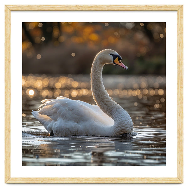 Graceful Swan Gliding On Reflective Water Surface