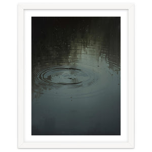 Moody Rain Puddle Ripples Oil Painting by artistic