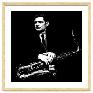 Zoot Sims American Jazz Saxophonist in Grayscale by taurungka