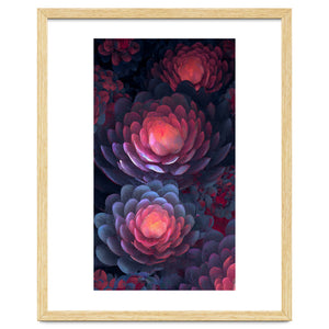 Ethereal Neon Blooms: Intricate 3D Floral Fractal Art by artistic
