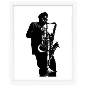 Rahsaan Roland Kirk Jazz Music Legend in Grayscale by taurungka