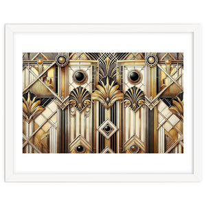 Art Deco Gold Geometric Pattern by Chromatic Fusion Studio