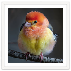 Beautiful Bird With Vibrant Orange And Yellow Plumage by Rizwana Khan