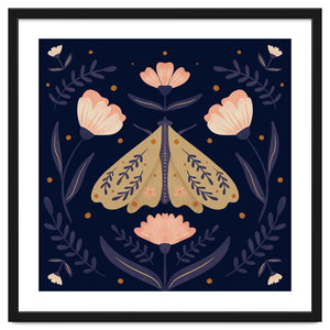 Moth And Flowers by Wackapacka