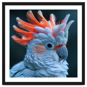 Cockatoo Bird With Orange Crest Portrait by Rizwana Khan