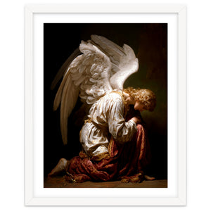 Kneeling Down Angel Renaissance inspired Religious Art by heaventrain