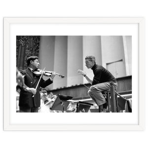 Conductor Herbert von Karajan rehearsing with Nathan Milstein in Lucerne, Switzerland. Lucerne,1957. by Album