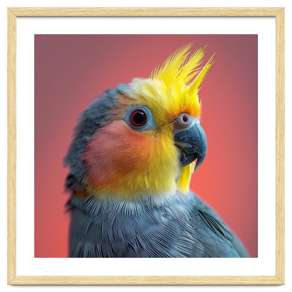 Cockatiel Parrot Head Close Up Portrait