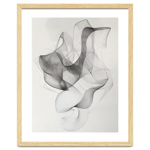 Abstract Black And White Swirling Lines Art by Rizwana Khan