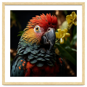 Vibrant Macaw Parrot With Red And Yellow by Rizwana Khan