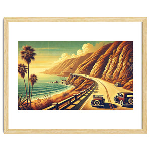 Vintage Coastal Road Journey Poster by Chromatic Fusion Studio