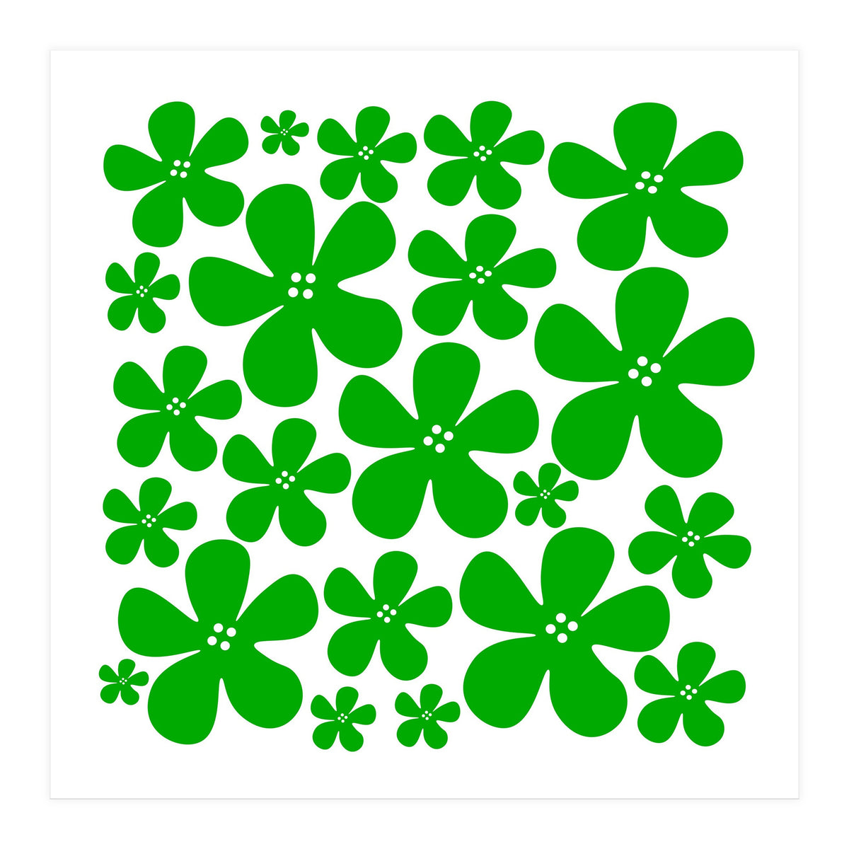 Green Flowers Pattern (Print Only)