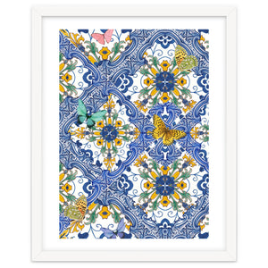 Sicilian Italian Tiles Butterflies And Flowers by Bloomery Decor