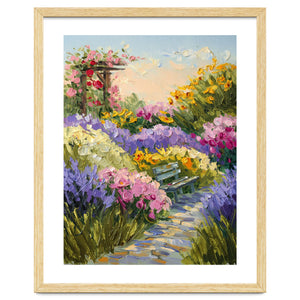 Serene Summer Garden Path Oil Painting by artistic