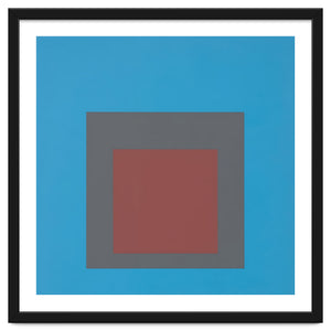 JOSEF ALBERS - HOMAGE TO THE SQUARE, BLUE, DARK RED by TimelessArtworks
