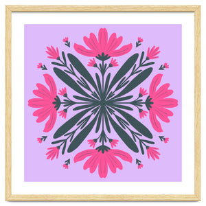 Magenta mandala flowers by Wackapacka
