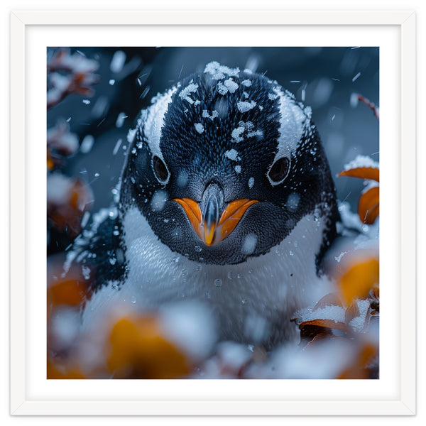 Close Up Of A Gentoo Penguin In The Snow