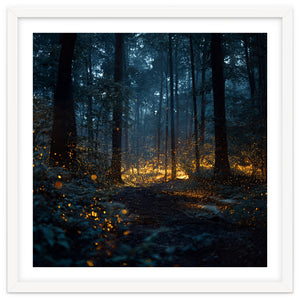 Enchanted Midnight Forest with Glowing Fireflies by artistic