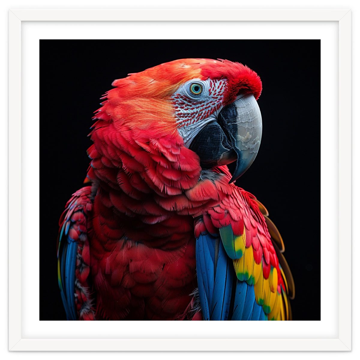 Scarlet Macaw Parrot Close Up Portrait