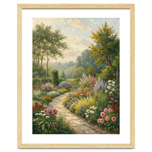 Enchanted English Cottage Garden Oil Painting by artistic
