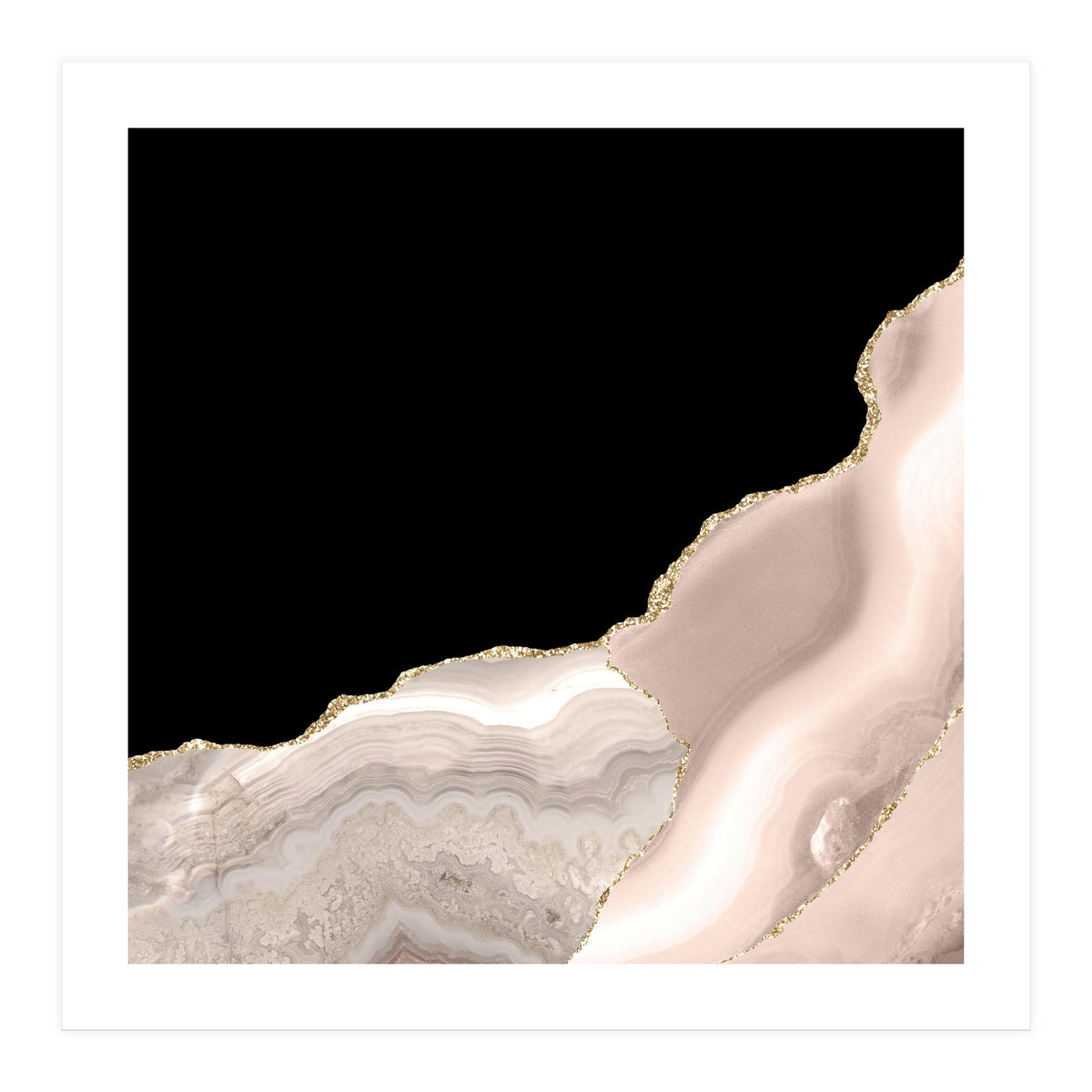 Ivory & Gold Agate Texture 04 (Print Only)