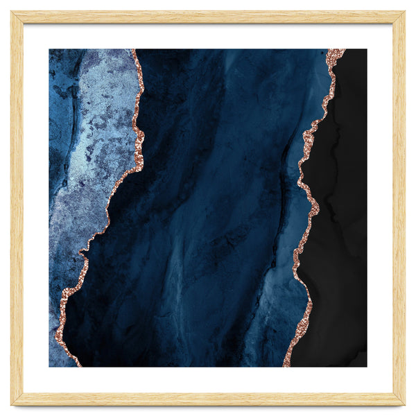 Navy & Rose Gold Agate Texture 01