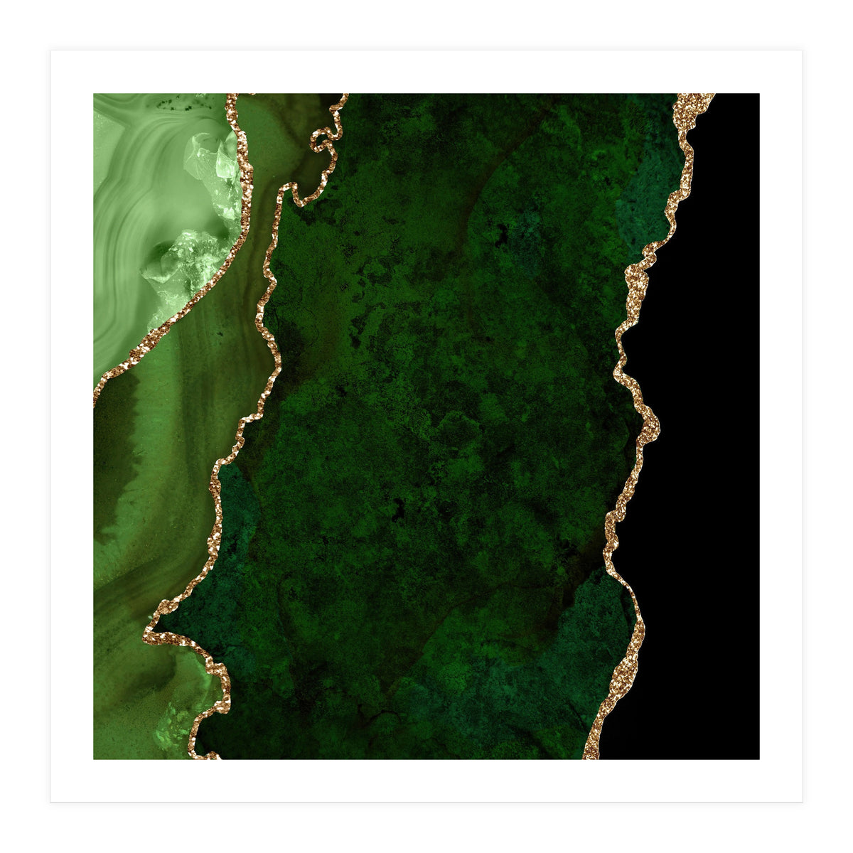 Green & Gold Agate Texture 15 (Print Only)