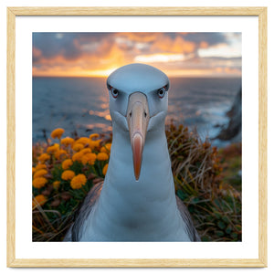 Albatross Bird With Intense Gaze By The Sea by Rizwana Khan