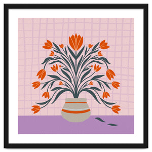 Tulips in a vase - orange and violet by Wackapacka