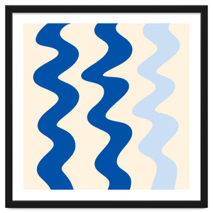Squiggly Lines - blue and cream by Wackapacka