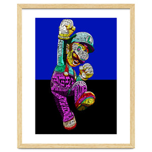 Mario Luigi Typo Style Cartoon Pop Art by Artkreator