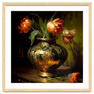 Orange Parrot Tulips by Skottie O'Mahony
