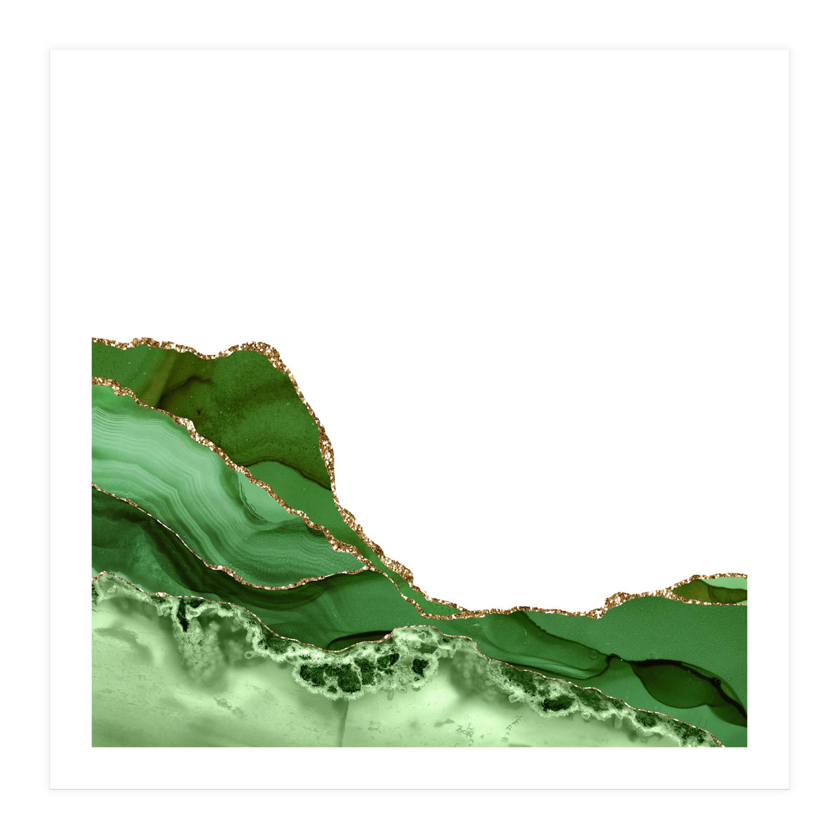 Green & Gold Agate Texture 23 (Print Only)