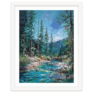 Whispers of the Azure Creek: A Textured Journey by artistic