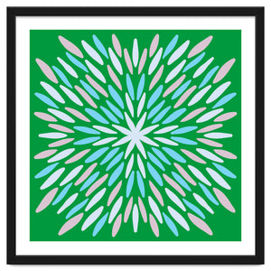 Petal Burst - green, blue, beige by Wackapacka