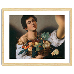 Boy With A Basket Of Fruit - Caravaggio - Selfie by Dito Von Tease