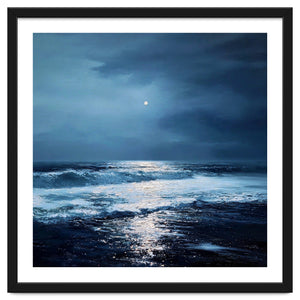Midnight Seascape with Moonlight Reflecting by artistic