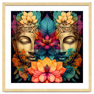 Twin Lotus Buddha Portrait by Chromatic Fusion Studio