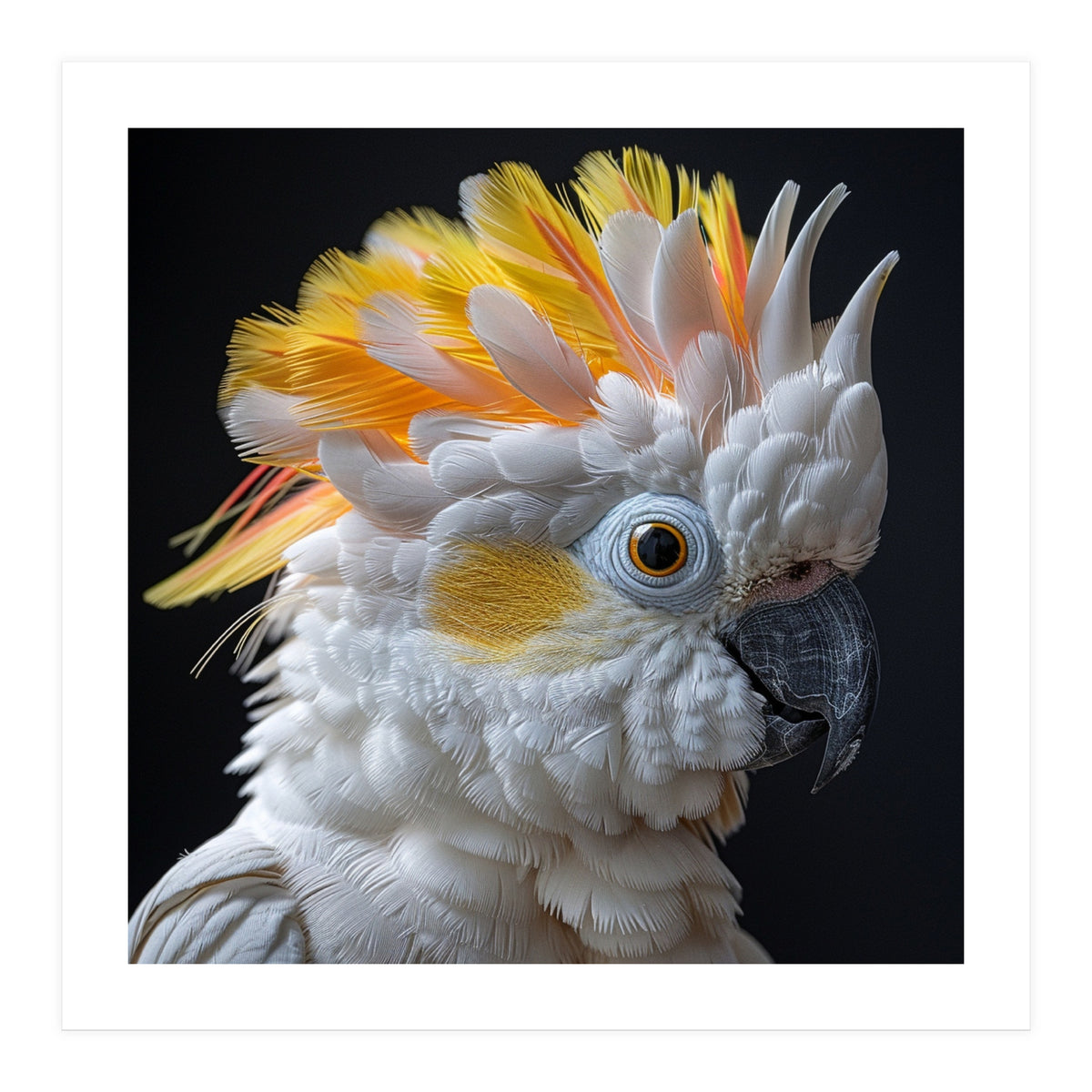 Close Up Of A Cockatoo Parrot With Yellow Crest (Print Only)