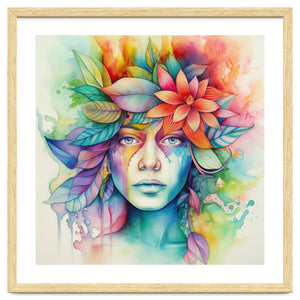 Watercolor Tropical Woman #2 by Chromatic Fusion Studio